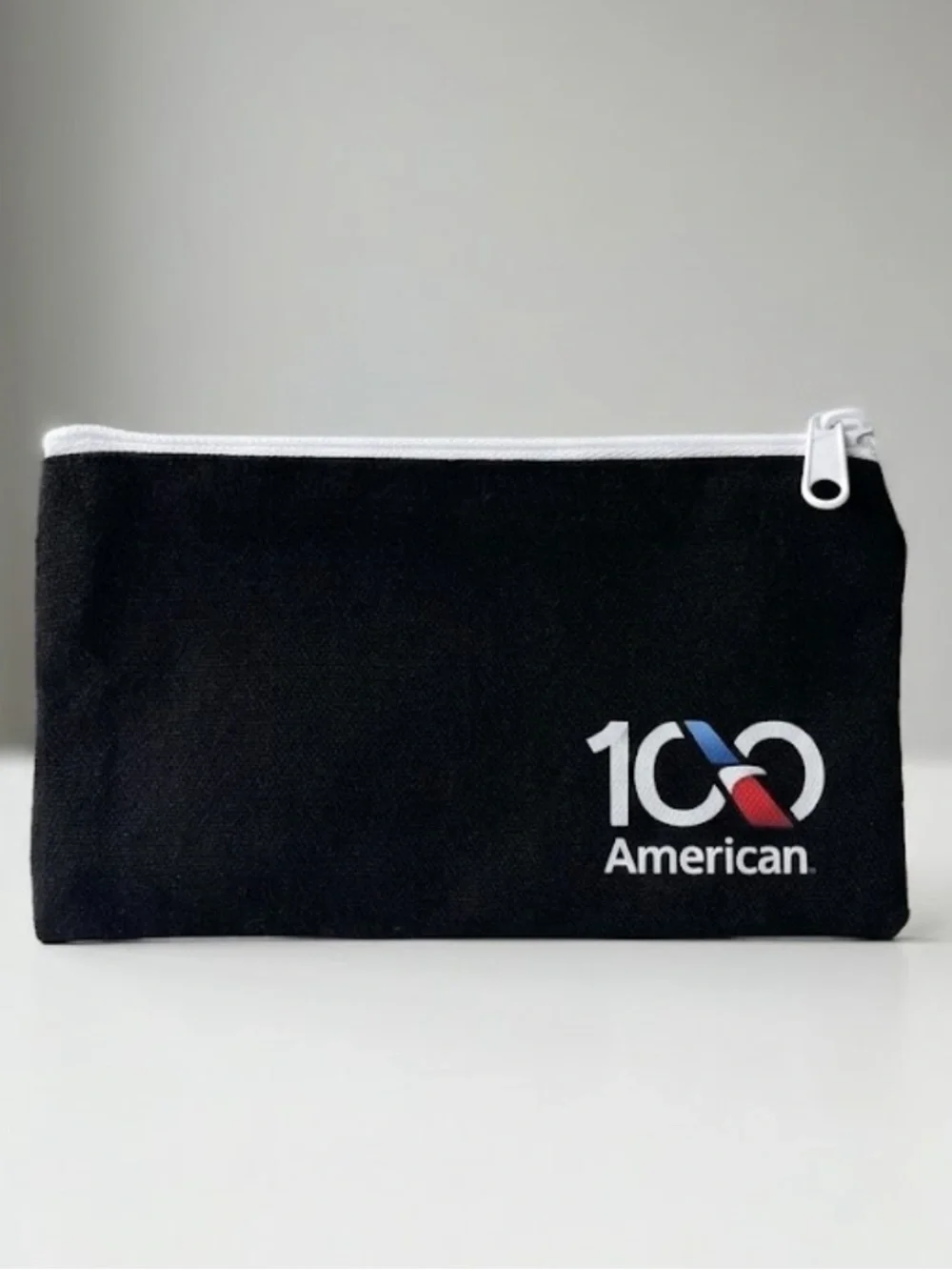 American Airlines 100th Year Anniversary Canvas Zipper Pouch Cosmetic Bag